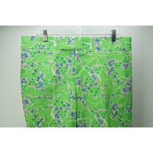 Lilly Pulitzer Mens Stuff VINTAGE Vibrant Green Blue Pink Lion Print Pants Sz 36